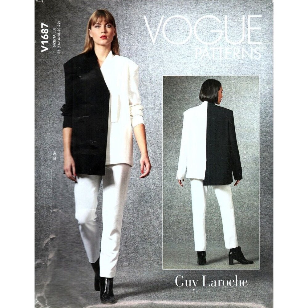 Vogue V1687 Misses 14 to 22 Guy Laroche Jacket and Pants Uncut Sewing Pattern
